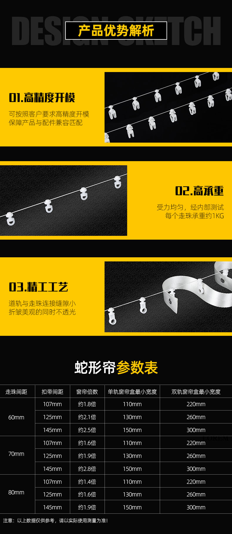 J20-S07 纳米定距走珠静音窗帘轨道线珠滑轮
